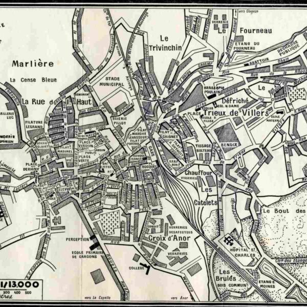 Plan de Fourmies avant la construction du château de la Marlière
