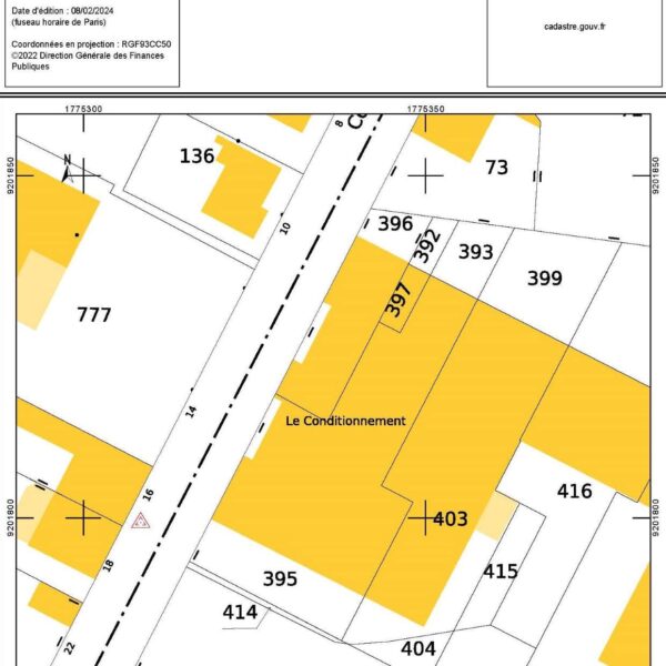 Plan cadastral du Bureau du Conditionnement