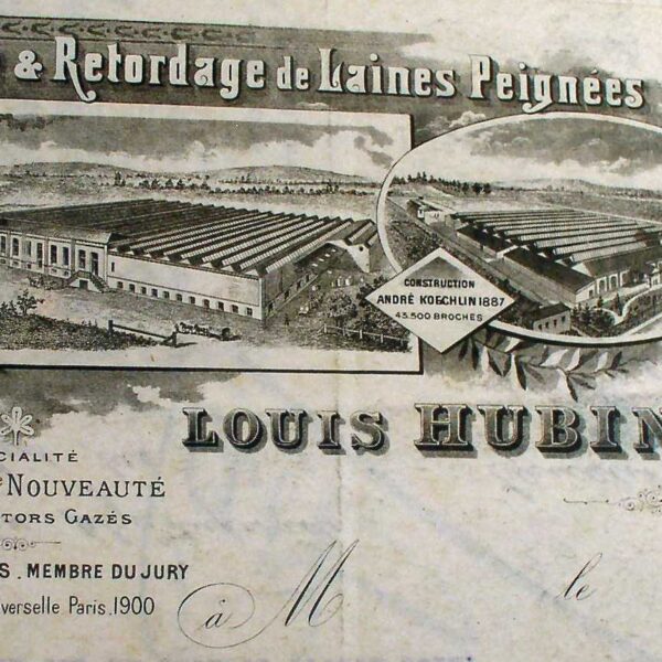 Entête de lettre Filature et Retordage de Laines Peignées Louis Hubinet
