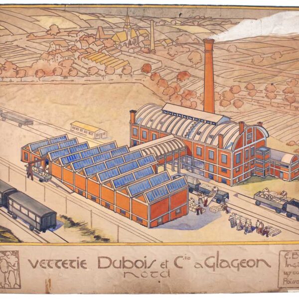 Vue cavalière de la verrerie Dubois